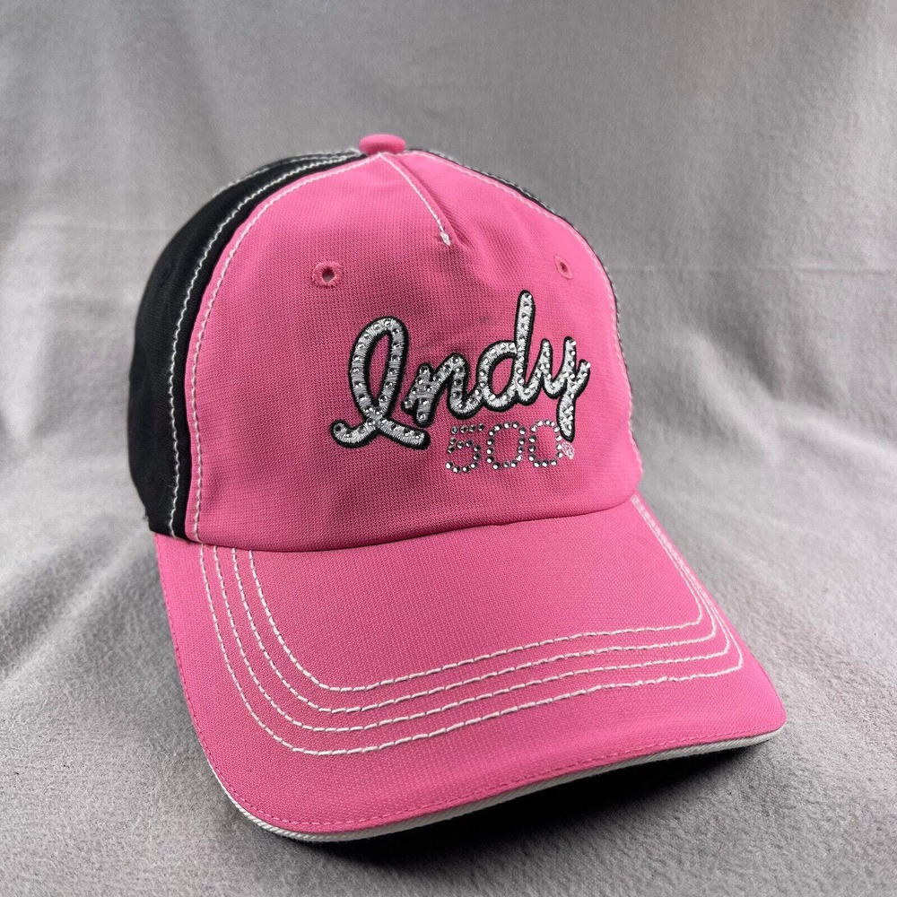 Pink and Black Indy Baseball Cap with Mesh Back